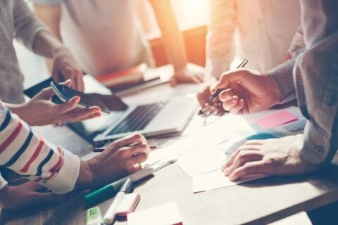 People working at a desk